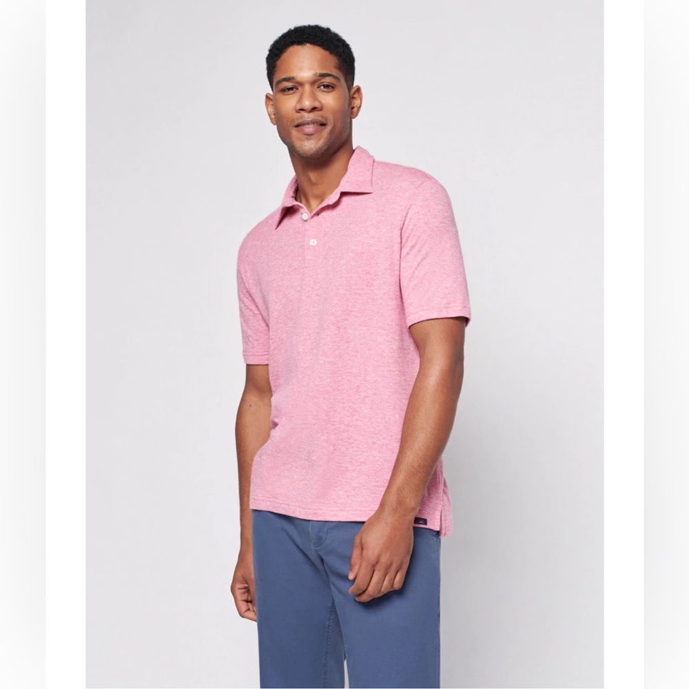Faherty Men's Cloud SS Polo, Pima Cotton Size Medium casual, faded flag …